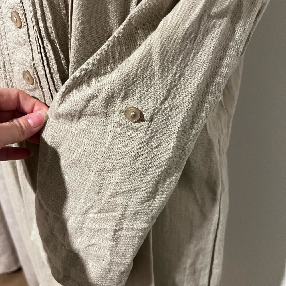 Tahari Women’s Linen Tan Midi Dress Size Small - Picture 4 of 8